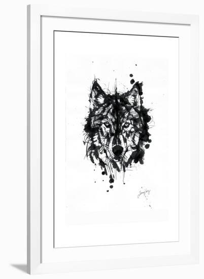 Inked Wolf-James Grey-Framed Art Print