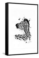 Inked Zebra-James Grey-Framed Stretched Canvas