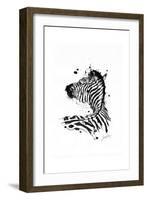 Inked Zebra-James Grey-Framed Art Print