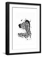 Inked Zebra-James Grey-Framed Art Print