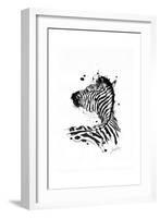 Inked Zebra-James Grey-Framed Art Print