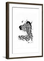 Inked Zebra-James Grey-Framed Art Print