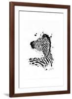 Inked Zebra-James Grey-Framed Art Print