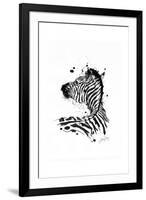 Inked Zebra-James Grey-Framed Art Print