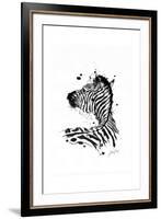 Inked Zebra-James Grey-Framed Art Print