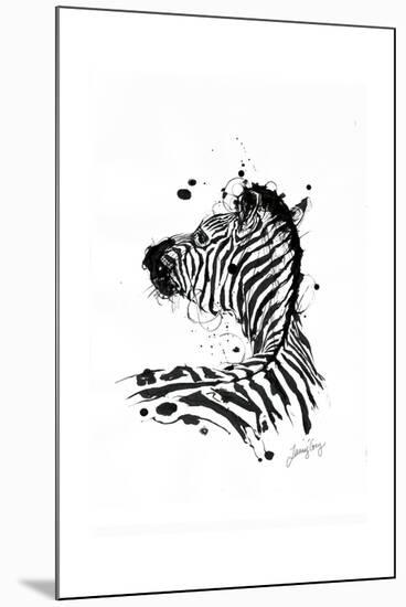 Inked Zebra-James Grey-Mounted Art Print