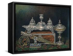 'Inkstand, Paper Weight, Hunting Knife or Dagger, Covered Tazza, Paper Weight', 1863-Robert Dudley-Framed Stretched Canvas