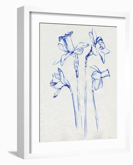 Inky Daffodils II-Jennifer Parker-Framed Art Print