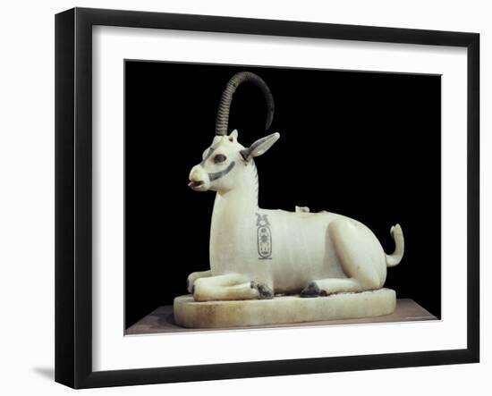 Inlaid Alabaster Unguent Jar in the Form of an Ibex, with One Natural Horn, Egypt, North Africa-Robert Harding-Framed Photographic Print