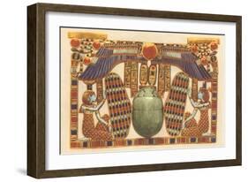 Inlaid Horus Wings, Scarab, Egypt-null-Framed Art Print