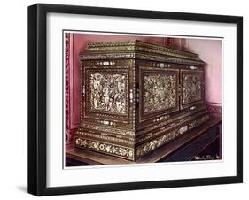 Inlaid Jewel Casket of Walnut Wood with Panelled Front, Sides and Top, 1910-Edwin Foley-Framed Giclee Print