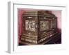 Inlaid Jewel Casket of Walnut Wood with Panelled Front, Sides and Top, 1910-Edwin Foley-Framed Giclee Print