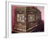 Inlaid Jewel Casket of Walnut Wood with Panelled Front, Sides and Top, 1910-Edwin Foley-Framed Giclee Print