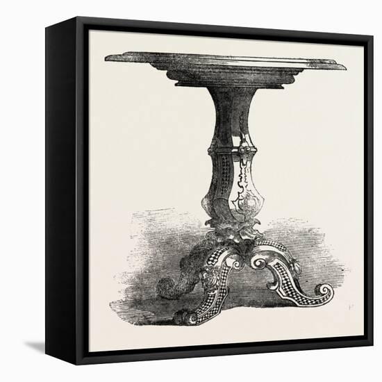 Inlaid Table, Glass Mosaic, Stevens-null-Framed Stretched Canvas
