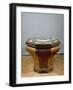 Inlaid Walnut Root Octagonal Table-Gerolamo Messina-Framed Giclee Print