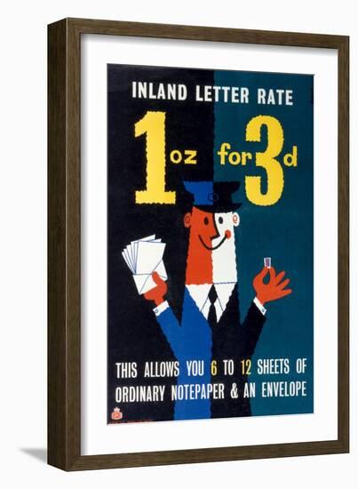 Inland Letter Rate 1 Oz for 3D-Harry Stevens-Framed Art Print