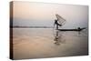 Inle Lake Fisherman at Sunrise (Intha Fisherman), Near Nyaungshwe, Shan State, Myanmar (Burma)-Matthew Williams-Ellis-Stretched Canvas