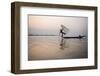 Inle Lake Fisherman at Sunrise (Intha Fisherman), Near Nyaungshwe, Shan State, Myanmar (Burma)-Matthew Williams-Ellis-Framed Photographic Print