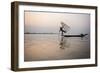 Inle Lake Fisherman at Sunrise (Intha Fisherman), Near Nyaungshwe, Shan State, Myanmar (Burma)-Matthew Williams-Ellis-Framed Photographic Print