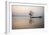 Inle Lake Fisherman at Sunrise (Intha Fisherman), Near Nyaungshwe, Shan State, Myanmar (Burma)-Matthew Williams-Ellis-Framed Photographic Print