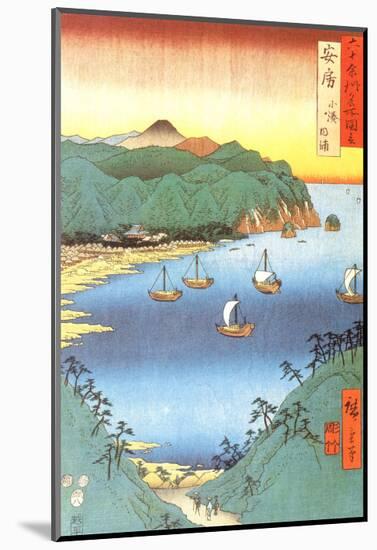 Inlet at Awa Province-Ando Hiroshige-Mounted Art Print
