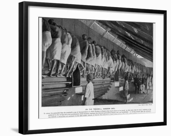 Inmates at Burma's Rangoon Gaol Run by the British are Forced to Work the Prison's Giant Treadmill-null-Framed Photographic Print