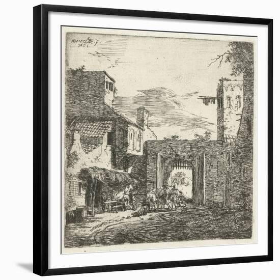 Inn at city gate, 1653-Adriaen van de Velde-Framed Giclee Print