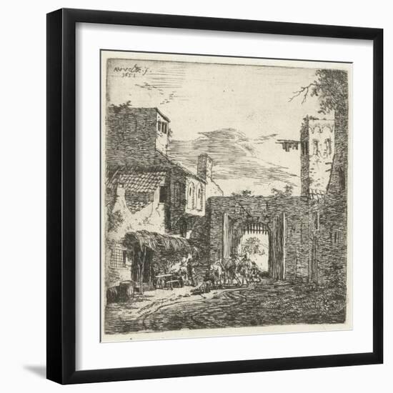 Inn at city gate, 1653-Adriaen van de Velde-Framed Giclee Print