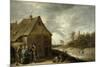 Inn by a River-David Teniers the Younger-Mounted Giclee Print