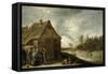 Inn by a River-David Teniers the Younger-Framed Stretched Canvas
