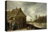 Inn by a River-David Teniers the Younger-Stretched Canvas