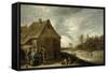 Inn by a River-David Teniers the Younger-Framed Stretched Canvas