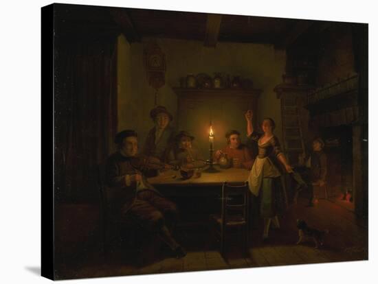 Inn Interior by Candle Light-Pieter Huys-Stretched Canvas