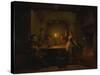 Inn Interior by Candle Light-Pieter Huys-Stretched Canvas