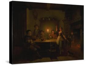 Inn Interior by Candle Light-Pieter Huys-Stretched Canvas