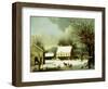 Inn Scene, Seven Miles to New Haven-George Henry Durrie-Framed Giclee Print