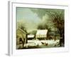 Inn Scene, Seven Miles to New Haven-George Henry Durrie-Framed Giclee Print