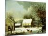 Inn Scene, Seven Miles to New Haven-George Henry Durrie-Mounted Giclee Print