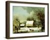 Inn Scene, Seven Miles to New Haven-George Henry Durrie-Framed Giclee Print