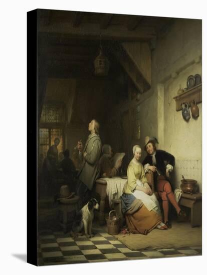 Inn with Figures-Ferdinand De Braekeleer-Stretched Canvas