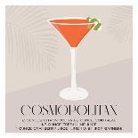 Cosmopolitan Cocktail in Martini Glass Garnished with Lime Twist. Summer Aperitif Recipe Retro Mini-Inna Miller-Photographic Print