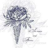 Vector Flowers in Waffle Cone. Bouquet of Peonies. Use this Illustration in Your Design.-Innakote-Framed Stretched Canvas