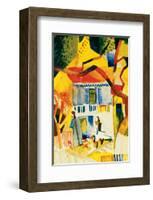 Inner Court of the Country House in St-Germain, 1914-Auguste Macke-Framed Premium Giclee Print