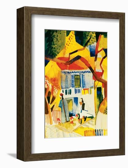 Inner Court of the Country House in St-Germain, 1914-Auguste Macke-Framed Premium Giclee Print