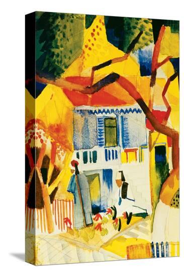 Inner Court of the Country House in St-Germain, 1914-Auguste Macke-Stretched Canvas