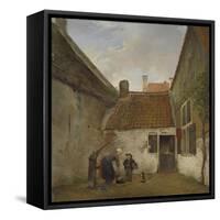 Inner Courtyard, Andreas Schelfhout-Andreas Schelfhout-Framed Stretched Canvas