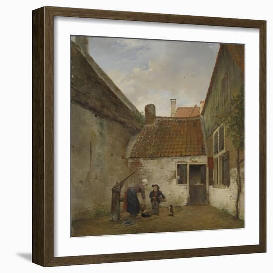 Inner Courtyard, Andreas Schelfhout-Andreas Schelfhout-Framed Art Print