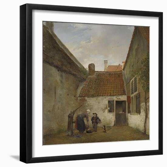 Inner Courtyard, Andreas Schelfhout-Andreas Schelfhout-Framed Art Print