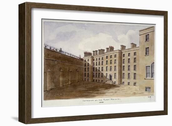 Inner Courtyard of Fleet Prison, City of London, 1805-Valentine Davis-Framed Giclee Print