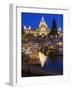 Inner Harbour with Parliament Building at Night, Victoria, Vancouver Island, British Columbia, Cana-Martin Child-Framed Photographic Print